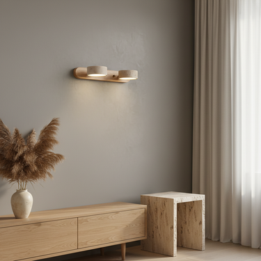 Elegant Travertine Wall Sconce Light with Adjustable Spotlights Wall Light