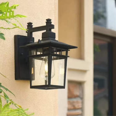 Ashford - Rustic Outdoor Wall Lantern | Durable Aluminum & Glass Exterior Light for Patios Outdoor Lighting