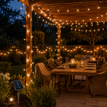 Solar Outdoor String Lights - Weather-Resistant Warm White LED for Outdoor Decor Outdoor Lighting