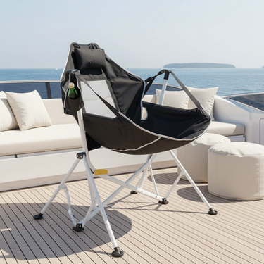 Modern Minimalist Folding Camping Chair with Armrests for Outdoor Use