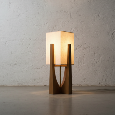 SolaceColumn | Elegant Minimalist Wooden Base Modern Table and Floor Lamp Floor Lamps