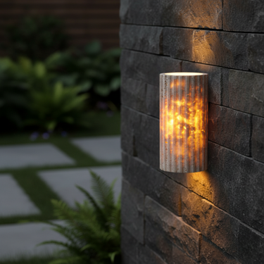 Travara Elegant Outdoor Wall Lamp | Yellow Travertine LED Up and Down Light for Patios & Garden Outdoor Lighting