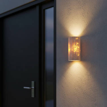 Travara Elegant Outdoor Wall Lamp | Yellow Travertine LED Up and Down Light for Patios & Garden Outdoor Lighting