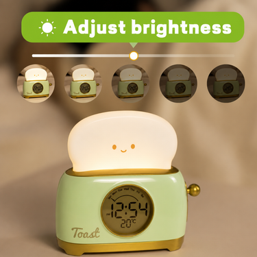 Toastie Digital Alarm Clock with Night Light & Temperature Display for Kids