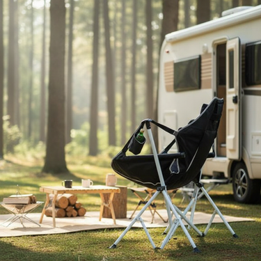 Modern Minimalist Folding Camping Chair with Armrests for Outdoor Use