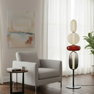 Solenne | Elegant Modern Glass Floor Lamp with Sculptural LED Design for Living Room