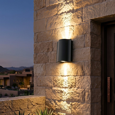 NoirLume | Elegant Modern Outdoor Wall Sconce with Ripple Design Outdoor Lighting
