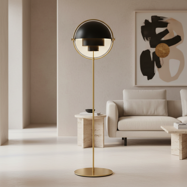 Modern Gold Floor Lamp – Sculptural Metallic Floor Light for Contemporary Interiors Floor Lamps