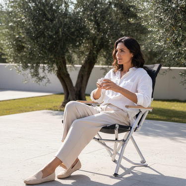 Premium Outdoor Camping & Beach Chair - Lightweight Folding Design with Armrests