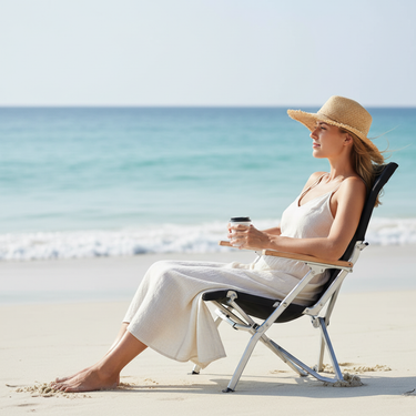 Premium Outdoor Camping & Beach Chair - Lightweight Folding Design with Armrests