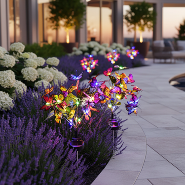 ButterflyGlow | Stylish Colorful Solar Butterfly Garden Lights for Patio & Garden