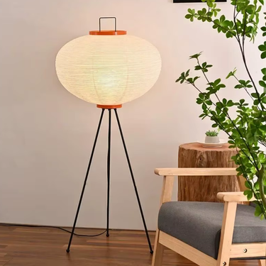 Yūgen | Modern Minimalist Tripod Floor Lamp with Mulberry Paper Shade