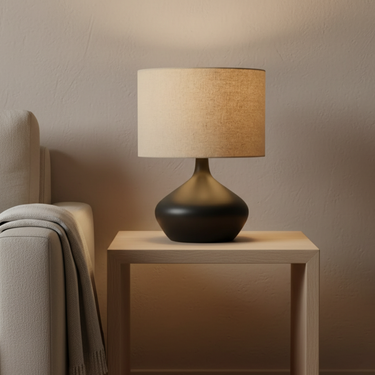 Obsidia | Elegant Organic Minimalist Table Lamp for Living Room Lamps & Light Fixtures