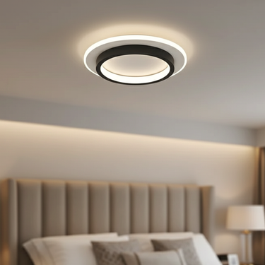 Modern Float Flush Mount Ceiling Light - Dual-Light Halo Illumination Flush Mount Ceiling Lights
