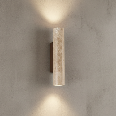 Elegant Travertine Wall Sconce - Modern Up/Down Lighting for Architectural Décor Wall Light