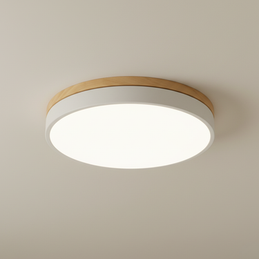 Horizon Flush Mount Ceiling Light - Ultra-Thin Modern Design with Wood Accent Lighting