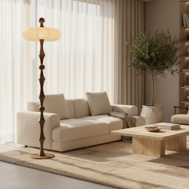 Milo Modern Floor Lamp - Sculptural Retro Design for Living Room with Soft Glow Floor Lamps