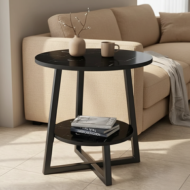 Modern Two-Tier Side Table with Compact Design – Versatile Bedside Table and Outdoor End Table for Small Spaces Side Table