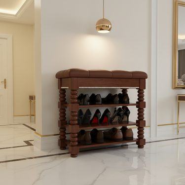Scandinavian Shoe Storage Cabinet - 3-Tier Microfiber Leather Organizer for Entryway Shoe Storage