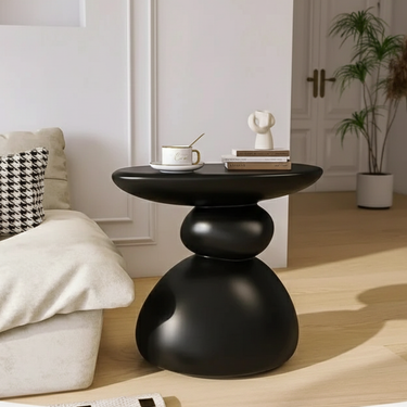 Modern Minimalist Stone Side Table - Scandinavian Design for Living Room or Bedroom Side Table