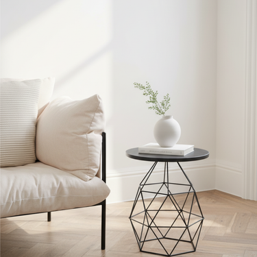 Linea Black Side Table - Modern Minimalist Design for Living Room & Bedroom Side Table