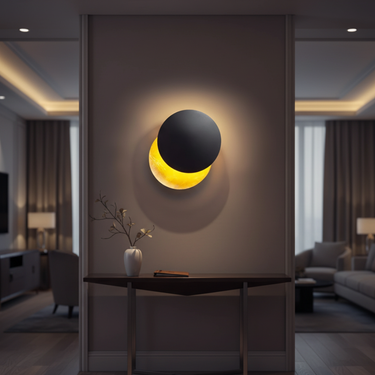Aurelia Eclipse - 360° Rotating LED Wall Sconce Light for Elegant Ambient Effects Lighting