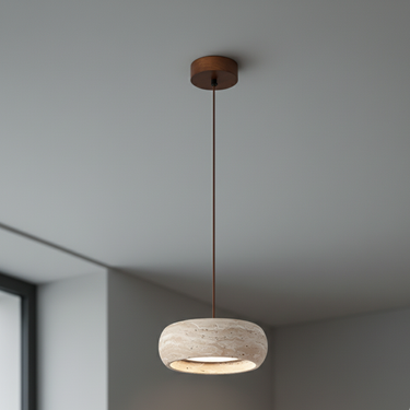 Travertine Pendant Light - Modern Hanging Lights for Kitchen Island & Dining Room Pendant Lights