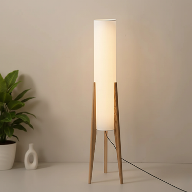 Elegant Walnut Modern Floor Lamp - Nordic Retro Design for Living Room Floor Lamp