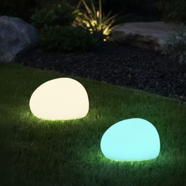 Outdoor Solar Pebble Garden Lights | Waterproof LED Outdoor Fixture for Modern Landscapes Outdoor Lighting