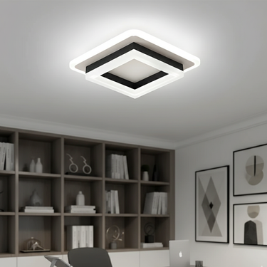 Modern Bezel LED Flush Mount Ceiling Light with Dual Illumination Lighting