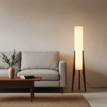 Elegant Walnut Modern Floor Lamp - Nordic Retro Design for Living Room Floor Lamp