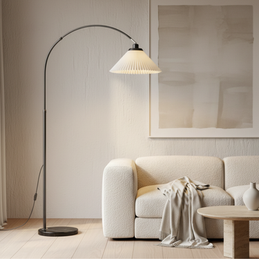 Valoura | Elegant Adjustable Arc Floor Lamp with Tri-Color Lighting for Living Room or Bedroom Floor Lamps