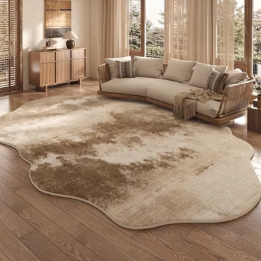 Zenvira Luxury Area Rug | Plush Irregular Shape for Living Room or Bedroom Rugs