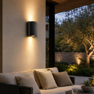 NoirLume | Elegant Modern Outdoor Wall Sconce with Ripple Design Outdoor Lighting