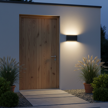 Rectangular Indoor & Outdoor LED Wall Light - Waterproof Exterior Wall Lantern with Adjustable Brightness Outdoor Lighting