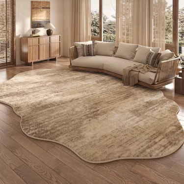 Zenvira Luxury Area Rug | Plush Irregular Shape for Living Room or Bedroom Rugs