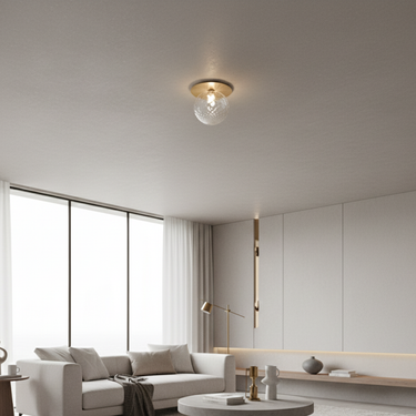 Poli Luxe Flush Mount Ceiling and Wall Light - Elegant LED Design with Crystal Accents Lighting