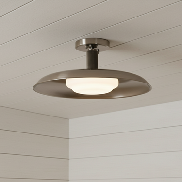 Cymbale - Modern Flush Mount Ceiling Light with Hand-Blown Opaline Glass Lighting
