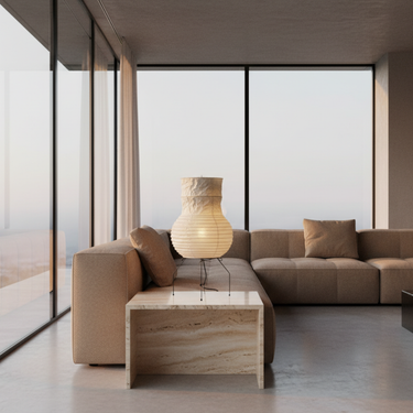Akari UF1-S Modern Table Lamp - Textured Shade & Minimalist Design Lamps