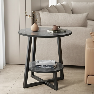 Modern Two-Tier Side Table with Compact Design – Versatile Bedside Table and Outdoor End Table for Small Spaces Side Table