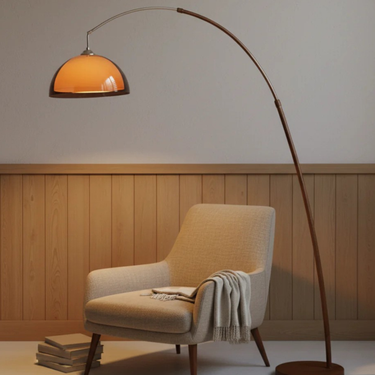 Ventoro Arc Floor Lamp - Modern Standing Lamp with Warm Dome Shade for Living Room Floor Lamps