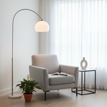 Contemporary Arc Floor Lamp - Modern Dome Shade for Living Room Decor Floor Lamp