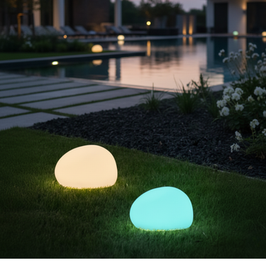 Outdoor Solar Pebble Garden Lights | Waterproof LED Outdoor Fixture for Modern Landscapes Outdoor Lighting