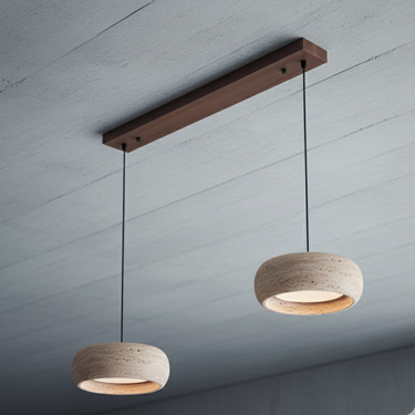 Travertine Pendant Light - Modern Hanging Lights for Kitchen Island & Dining Room Pendant Lights