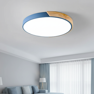 Splice Wood Flush Mount Ceiling Light - Modern Japandi Dimmable Design Flush Mount Lights
