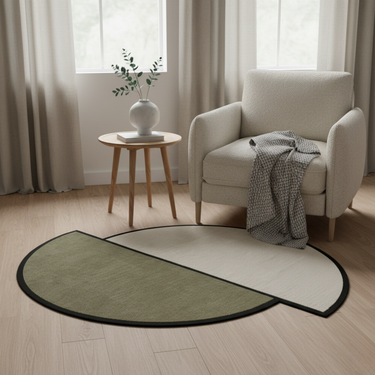 Arketa Halo Washable Area Rug | Modern Half-Circle Accent Rug for Living Room Rugs