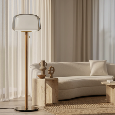 Glasstique | Chic Modern Glass Floor Lamp for Living Room Ambiance Floor Lamps