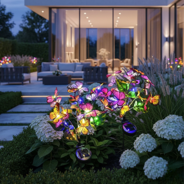ButterflyGlow | Stylish Colorful Solar Butterfly Garden Lights for Patio & Garden
