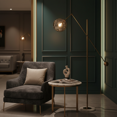 Equilibre | Elegant Gold Arc Floor Lamp for Modern Living Room Decor Floor Lamps