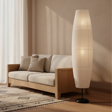 LumoRisia | Elegant Minimalist Rice Paper Column Floor Lamp Lamps